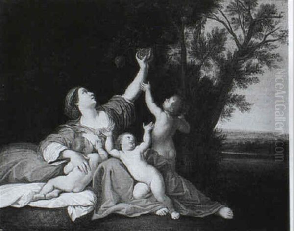 Charity Oil Painting by Francesco Albani