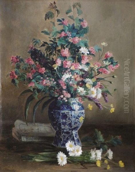 Bouquet De Fleurs Des Champs Oil Painting by Adolphe Albert