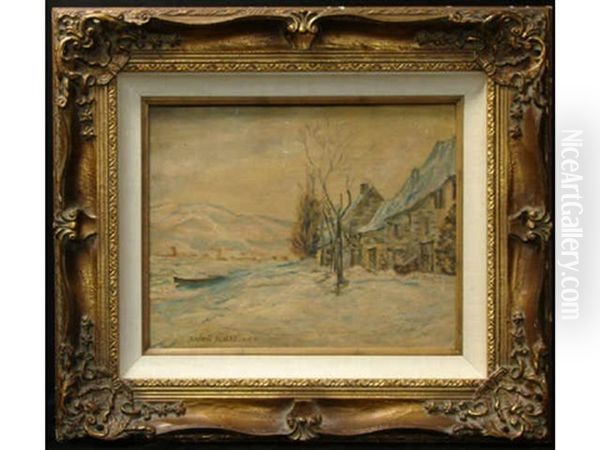 Winter Landscape Oil Painting by Ernest Albert