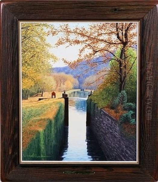 Canal Lock, Point Pleasant Oil Painting by Ernest Albert