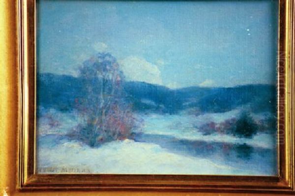 River Snowscene Oil Painting by Ernest Albert