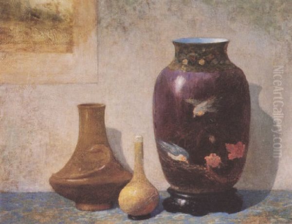 Vase Composition Oil Painting by Ernest Albert