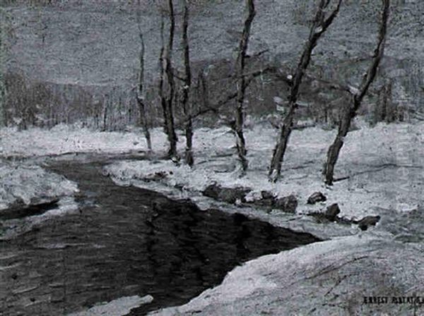 The Stream In Winter Oil Painting by Ernest Albert