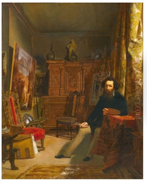 Atelier D'un Artiste, Geneve Oil Painting by Alexandre-Louis d' Albert-Durade