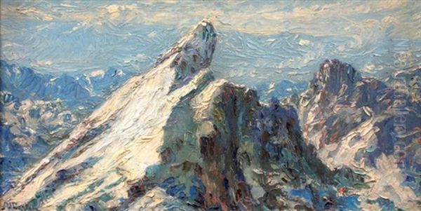 La Meije: Le Doigt De Dieu 3987m D'altitude (alpes Dauphinoises) Oil Painting by Andre Albertin