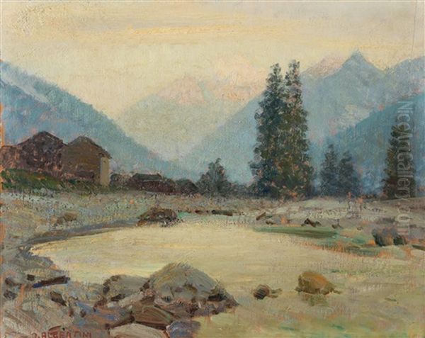 Kleiner See In Den Alpen by Oreste Albertini