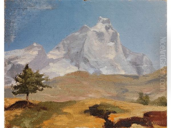 Blick Auf Einen Berggipfel by Oreste Albertini