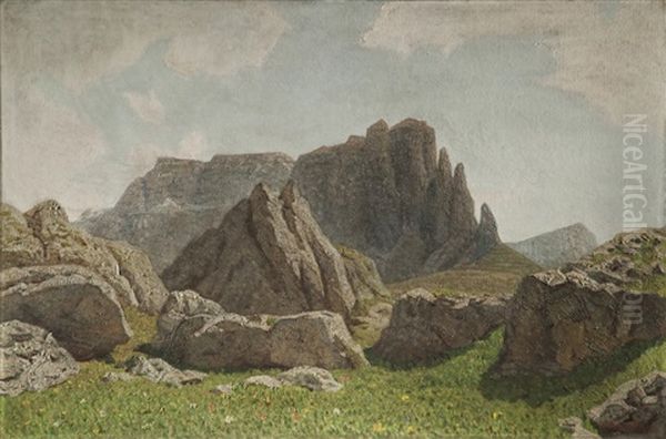 Mattino A Passo Sella by Oreste Albertini