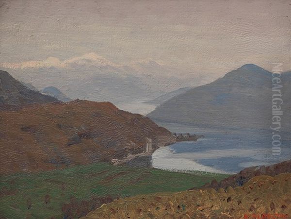 Angolo Di Lago Oil Painting by Oreste Albertini