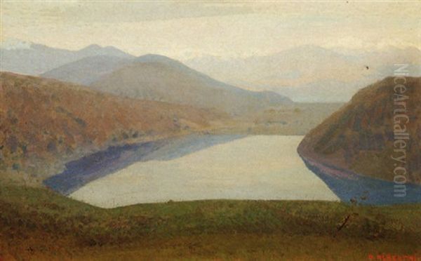 Lago Oil Painting by Oreste Albertini