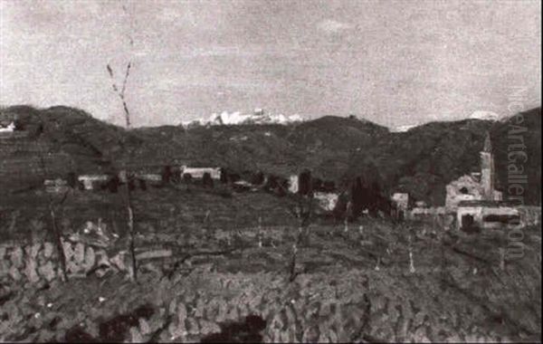 Campagna Con Chiesa Di Paese by Oreste Albertini