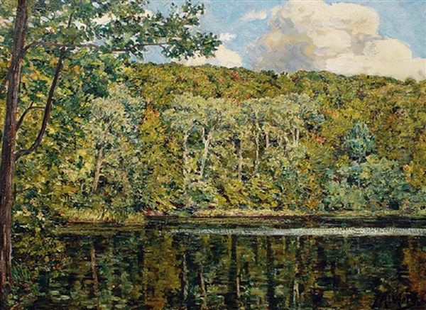 Am Kleinen Ukleisee Bei Eutin Oil Painting by Jacob Alberts