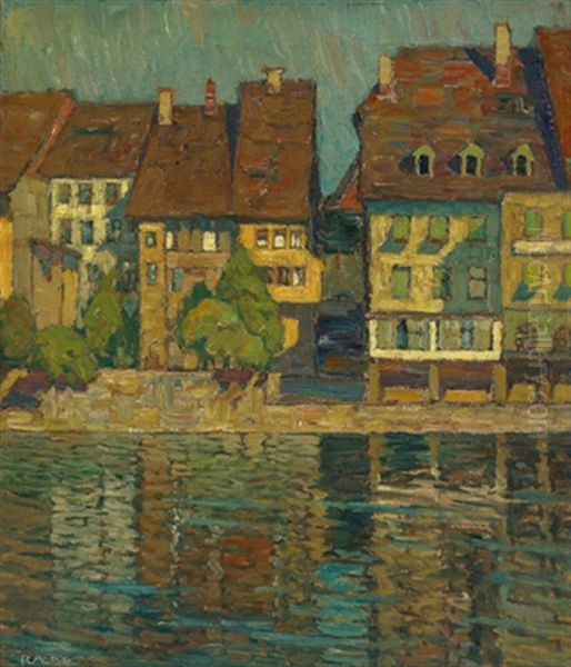 Stadt Am Kanal Oil Painting by Richard Albitz