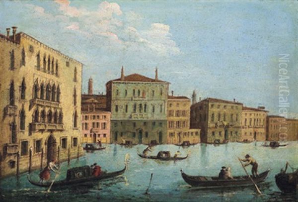 Vista Sul Canal Grande A Venezia: Blick Auf Den Canal Grande In Venedig Oil Painting by Francesco Albotti