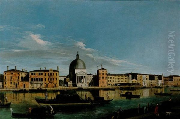 Il Canal Grande A San Simeon Piccolo Oil Painting by Francesco Albotti