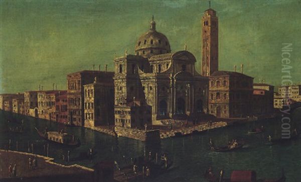 Venice, A View Of The Church Of San Geremia And The Palazzo Labio At The Entrance To The Cannaregio Oil Painting by Francesco Albotti