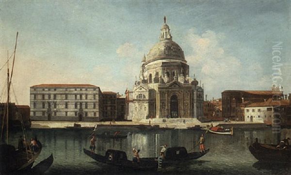 The Grand Canal And Santa Maria Della Salute, Venice Oil Painting by Francesco Albotti