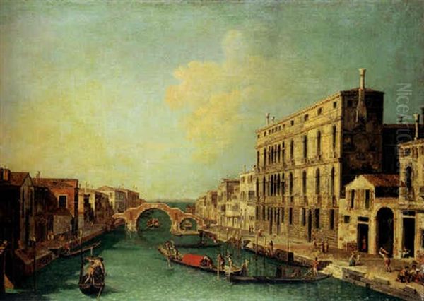 Le Palais Surian A Cannaregio, Venise Oil Painting by Francesco Albotti