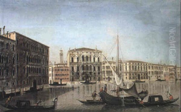 The Ca'foscari And The Palazzo Balbi From The Grand Canal Oil Painting by Francesco Albotti