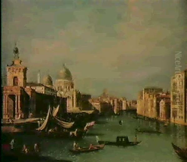 Venice, The Entrance To The Grand Canal Oil Painting by Francesco Albotti