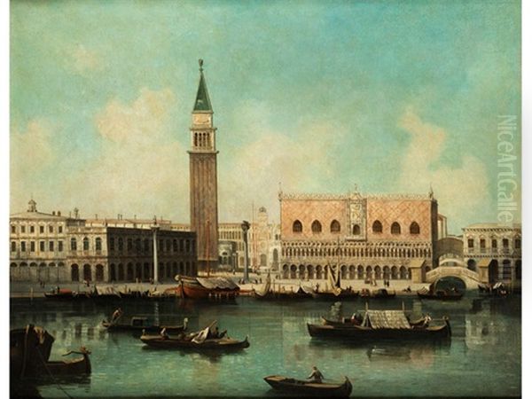 Vedute Des Palazzo Ducale Mit Der Piazza San Marco Im Hintergrund Oil Painting by Francesco Albotto