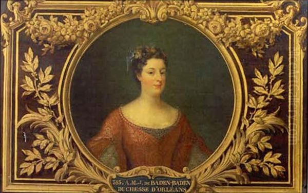 Portrait De Auguste Marie Jean Baden-baden, Duchesse D'orleans Oil Painting by Joseph Albrier