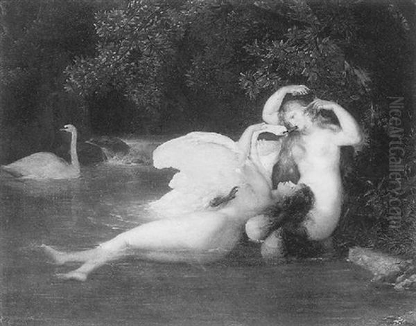 Leda Et Le Cygne Oil Painting by Joseph Albrier