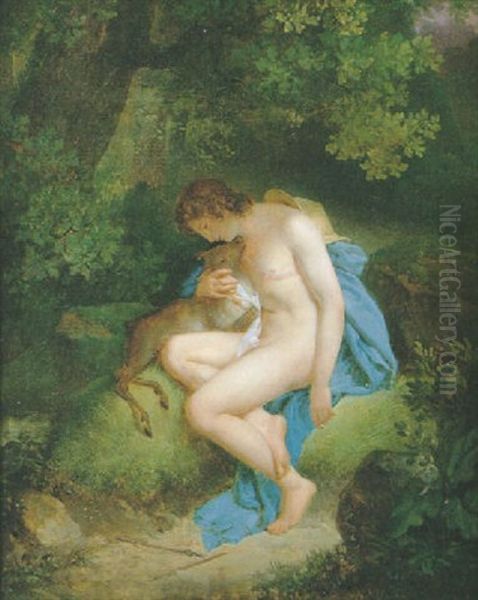 Narcisse Et Cyparisse Oil Painting by Joseph Albrier