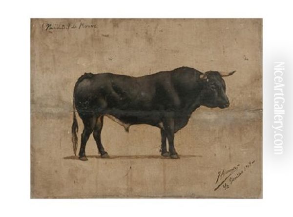 Toro De Moruve Oil Painting by Julian Alcaraz