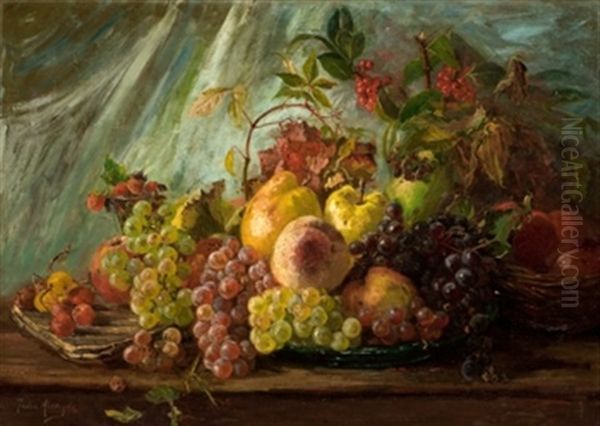 Bodegon De Frutas Oil Painting by Julia Alcayde y Montoya