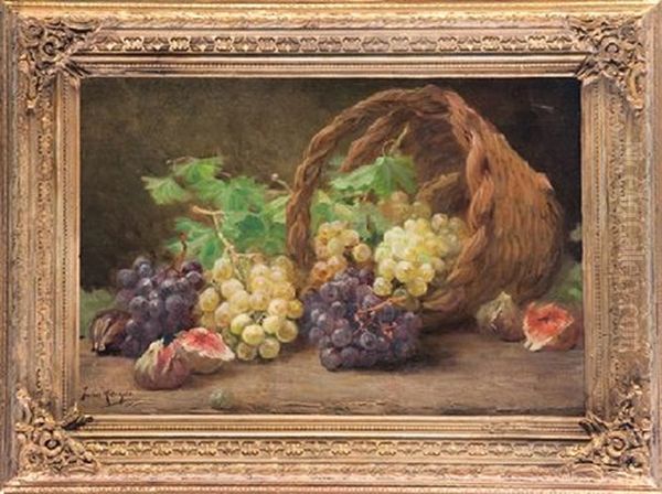 Bodegon De Uvas Oil Painting by Julia Alcayde y Montoya