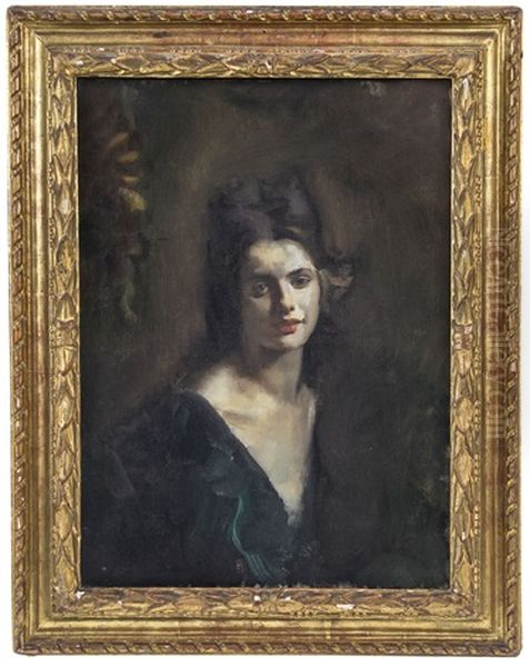 Il Vestito Verde Oil Painting by Ambrogio Antonio Alciati