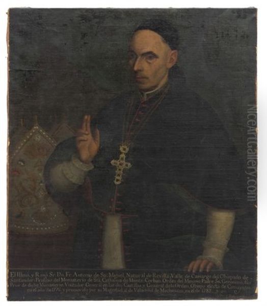 Retrato De Don Fray Antonio De San Miguel Oil Painting by Jose de Alcibar