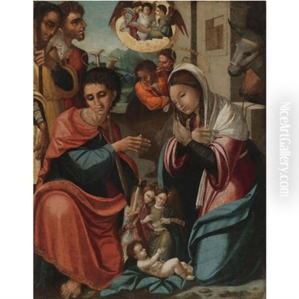 The Adoration Of The Shepherds Oil Painting by  Alcira Master