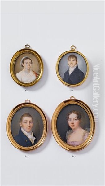 Portraits Of Peter Godeffroy T. Y. And His Wife (pair) Oil Painting by Heinrich Jakob Aldenrath