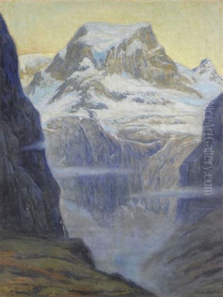 Schweizer Berglandschaft Oil Painting by Emile Alder