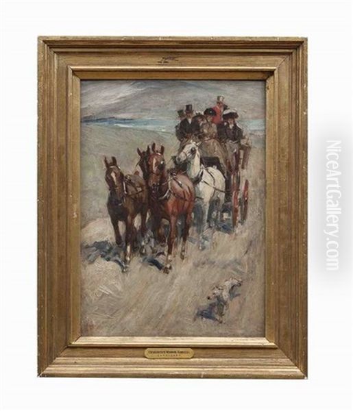 A Coaching Scene Oil Painting by Cecil Charles Windsor Aldin