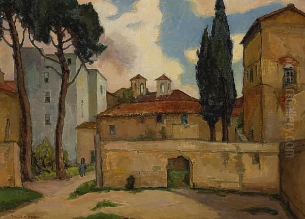 A Street Scene, Florence, Italy Oil Painting by Rowena Meeks Abdy