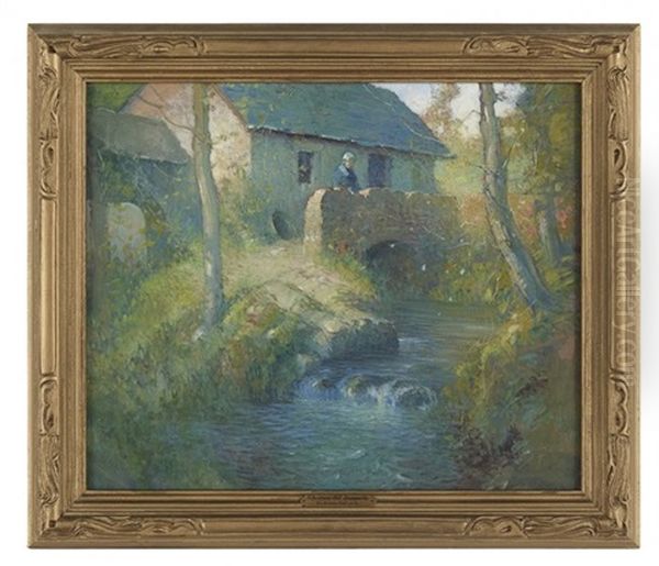 The Mill, Quimperle, Brittany Oil Painting by George Ames Aldrich