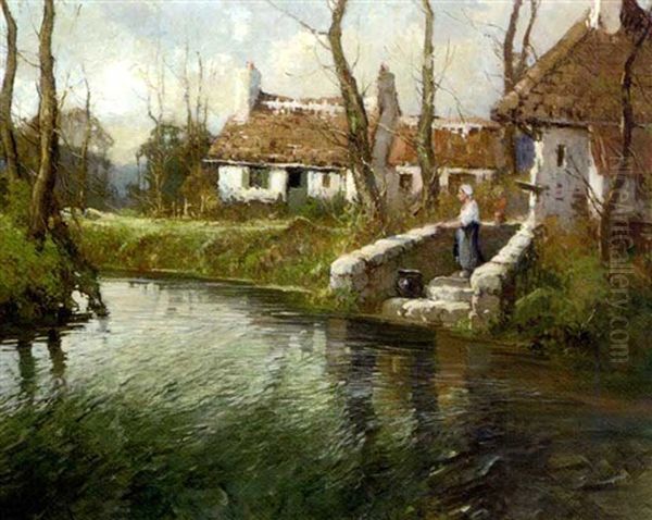 Springtime In Normandy Oil Painting by George Ames Aldrich