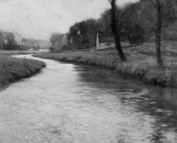 River View, Normandy Oil Painting by George Ames Aldrich