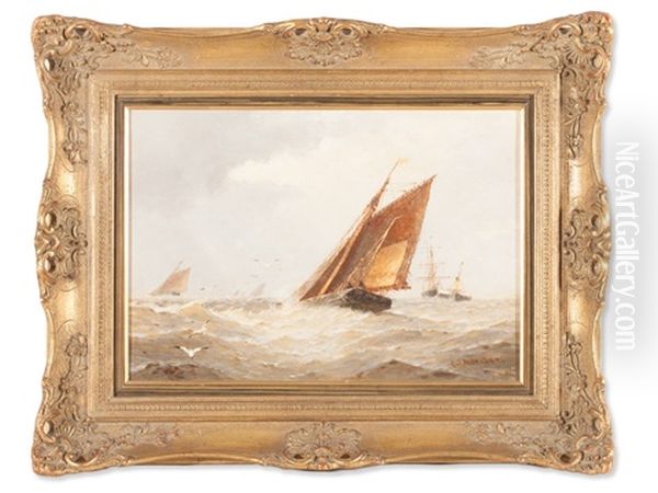 Sailing Regatta Oil Painting by Frederick James Aldridge