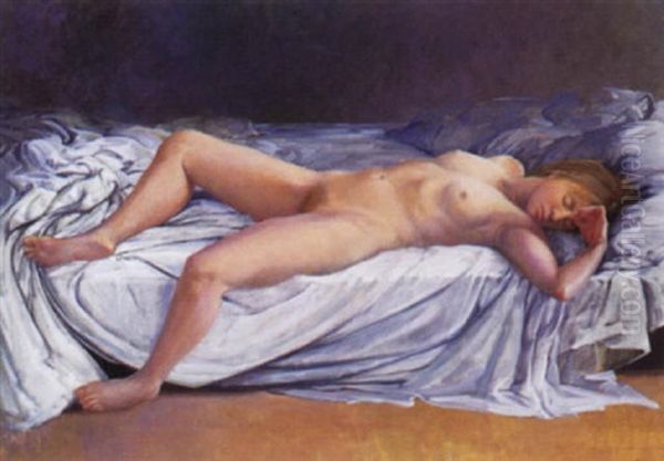 Nude - Other Rooms Oil Painting by Frederick James Aldridge