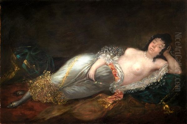 Maja Dormida Oil Painting by Leonardo Alenza Y Nieto