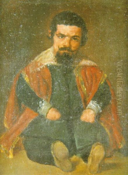 El Bufon Sebastian De Morra Oil Painting by Leonardo Alenza Y Nieto