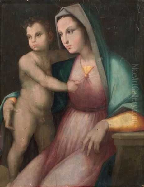 Madonna Col Bambino Oil Painting by Andrea Di Alessandri