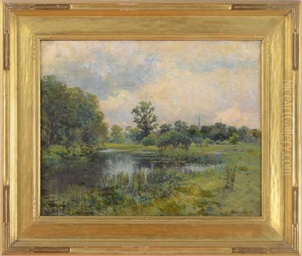 Landscape With Pond Oil Painting by Clifford Grear Alexander