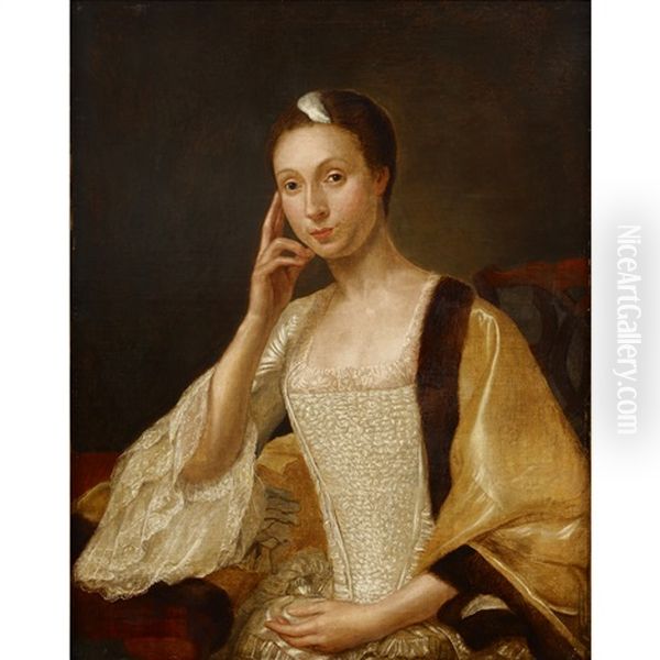 Portrait Of A Seated Lady (+ Portrait Of A Gentleman; Pair) Oil Painting by Cosmo Alexander