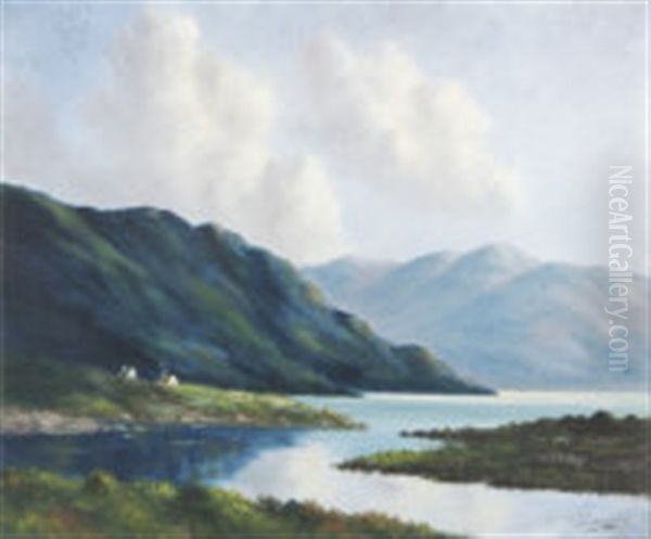 Cottages By A Lough, Connemara by Douglas Alexander