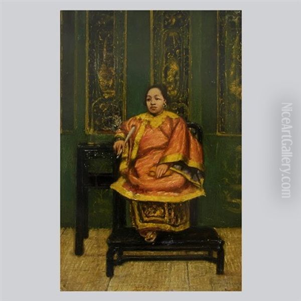 Seated Chinese Woman Oil Painting by Henry Alexander